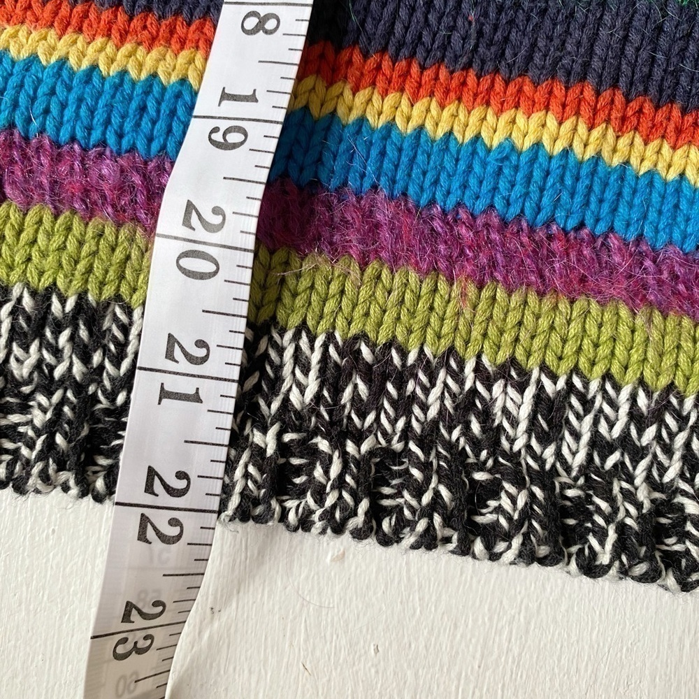 Northern Isles rainbow sweater striped womens size medium crew neck - Picture 11 of 12